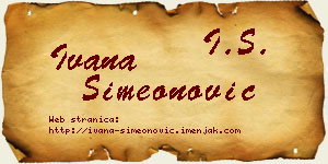 Ivana Simeonović vizit kartica